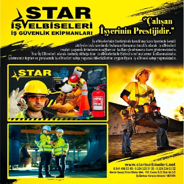 Star İş Elbiseleri Ve İş GÜvenliği Malzemeleri